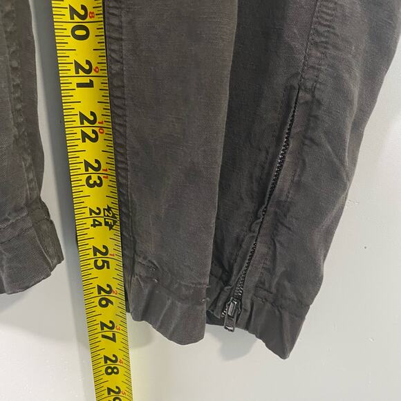 Eileen Fisher Women's Pants Cargo Baggy Linen Blend Dark Green Lagenlook Large - Picture 10 of 10